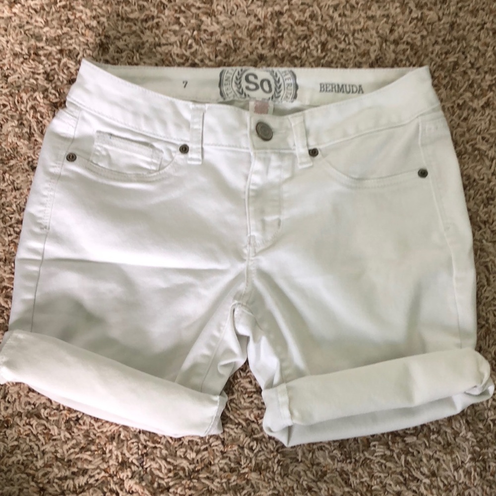 White jean shorts